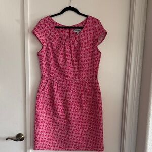Shelby & Palmer Pink Patterned Midi Dress